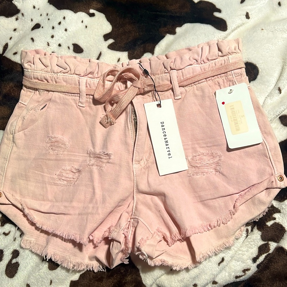 Dance & Marvel Cut Off Jean Shorts Women’s Size Small Distressed Pink Denim